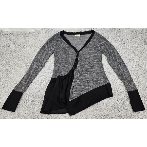 Anthropologie Meadow Rue Womens Cardigan Asymmetric Fairy Grunge Sweater Gray S - Picture 5 of 16